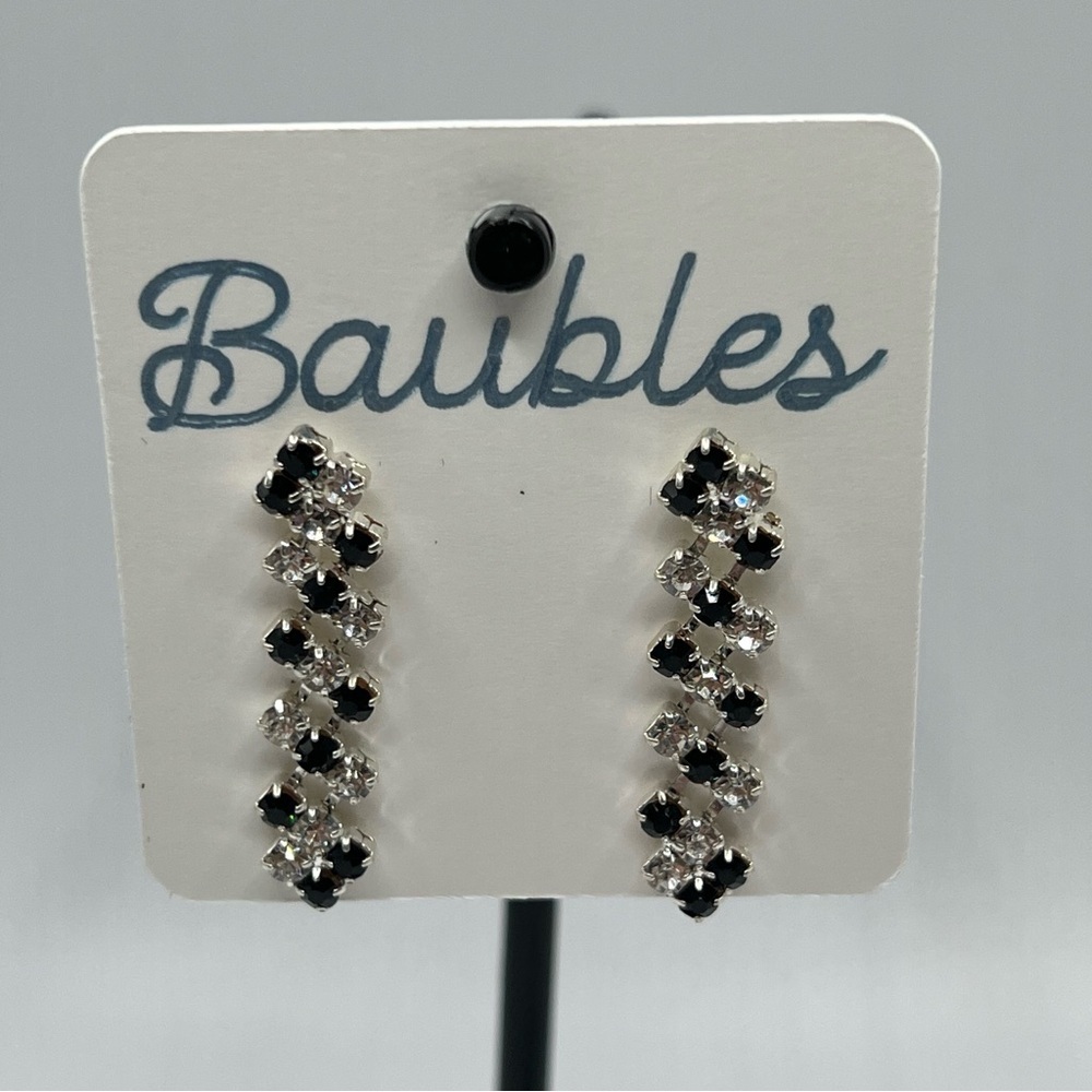 Black And Silver Earrings Baubles